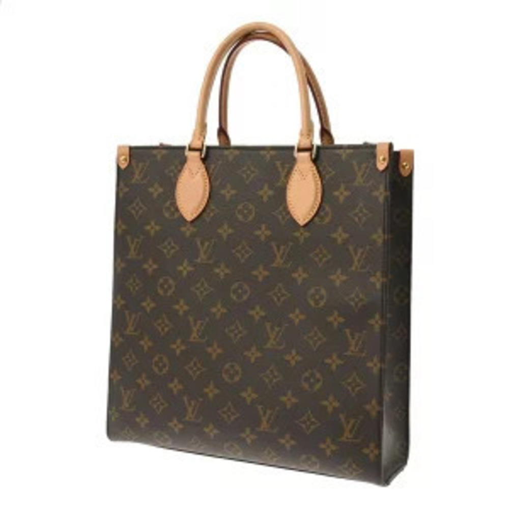 Louis Vuitton Monogram Canvas Brown Sac Bag Tote Plat Handbag